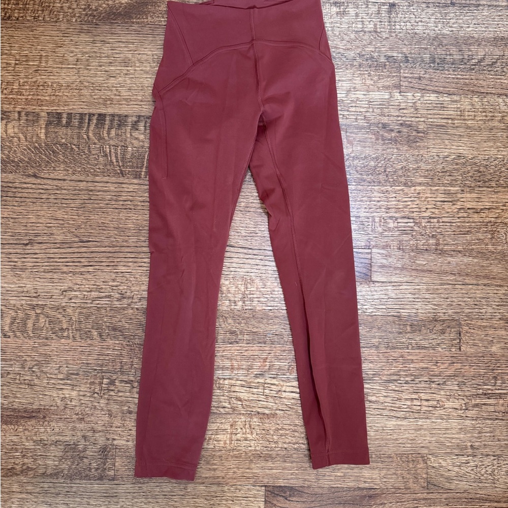 Lululemon Athletica Brick Red High-Waisted Leggings